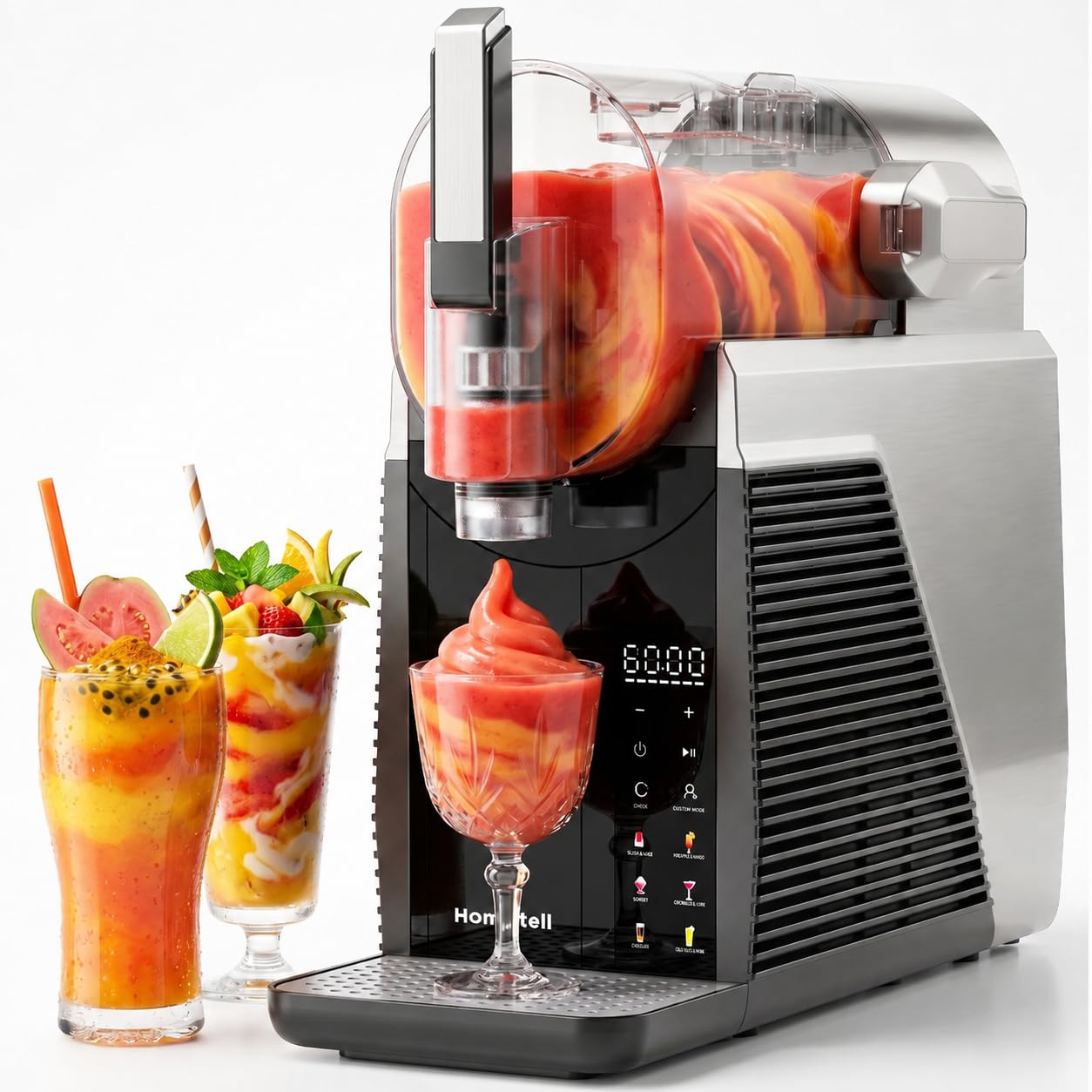 Homintell Slushie Machine for Home, No Ice Needed Frozen Drink Maker, 68oz Large Capacity with 360° QuickChill, 6 Presets & 10 Texture Settings, LED Touch Panel, Self-Cleaning for Margarita, Milkshake