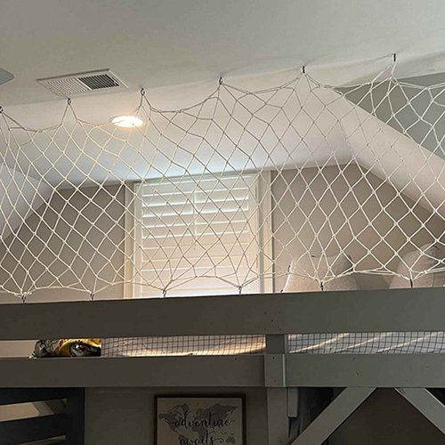 Boat Safety Lifeline Netting,Safety Guardrail Netting,Safe Banister Railing Netting,Nylon Net.Keeping Kids, Crew, Pets and Equipment Safely on Deck.Keeping Everyone Secure. (Length-46 Feet)