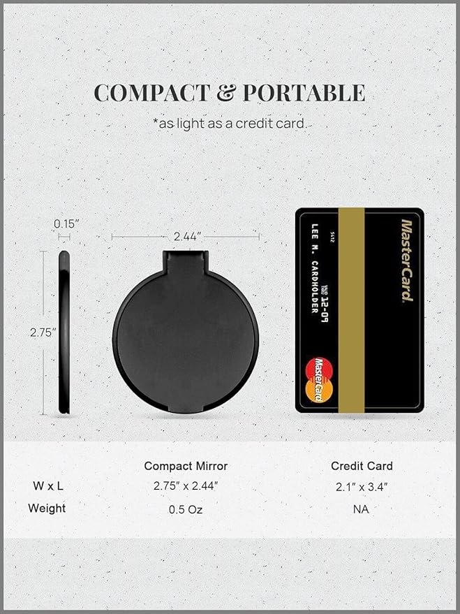 Compact Mirror Bulk, Round Makeup Mirror for Purse, Set of 24 (Black)