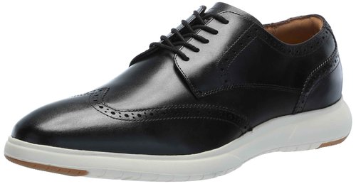 Florsheim Men's Dynamo Wingtip Oxford, Black and White, 10.5 Medium