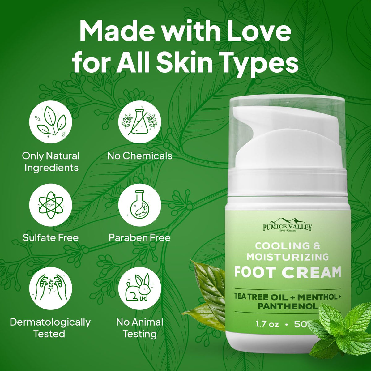2 Pack Foot Cream for Dry Cracked Feet and Heels - Natural Moisturizer, Corn, Calluses Treatment - Skin, Body Lotion, Panthenol,