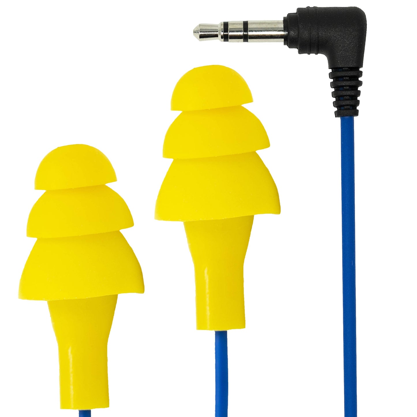 Plugfones Basic Earplug-Earbud Hybrid - Noise Reducing Earphones - Yellow -Like New