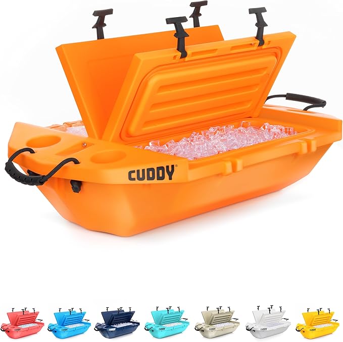 CUDDY Floating Cooler and Dry Storage Vessel for Land & Water – 40QT– Great for River, Beach, Kayak, Pool, & Lake - Multip...