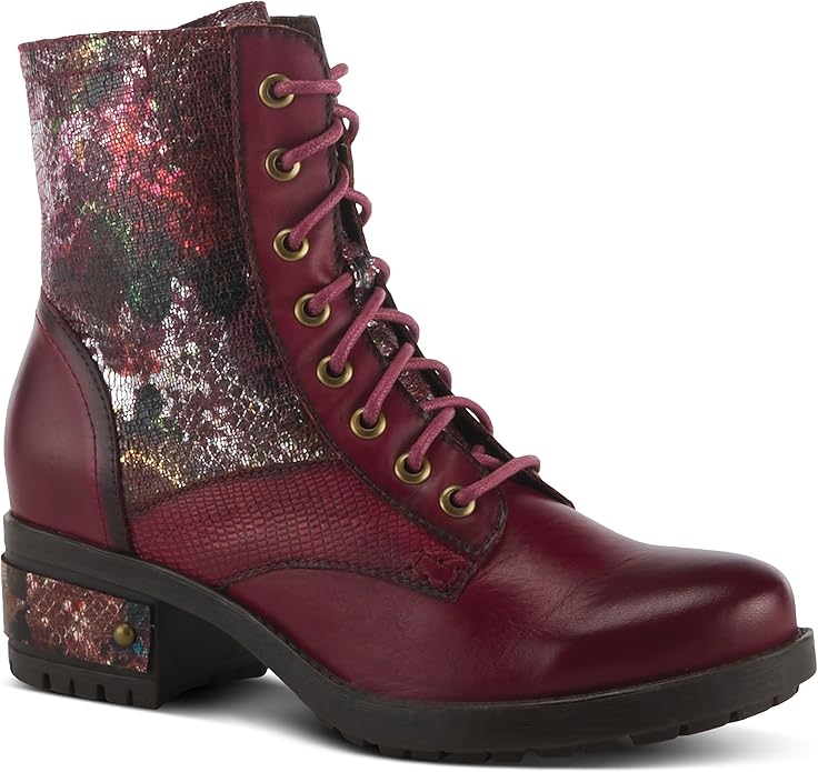 L'Artiste by Spring Step Marty Met Hand Painted Metallic Floral Ankle Boots for Women | Shoes for Women with Arch Support ...