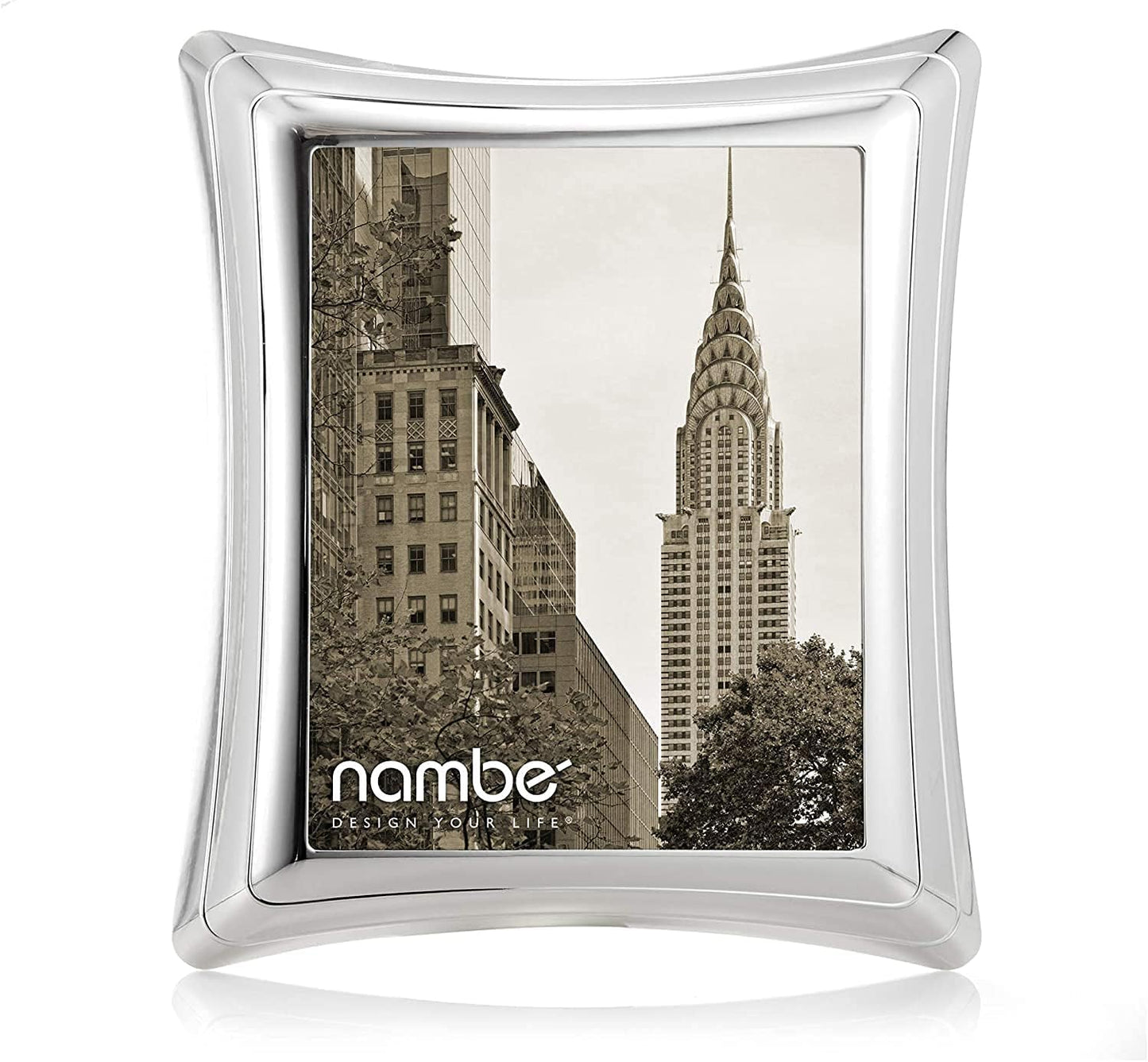 Nambe Portal Picture Frame, 4" x 6” | Vintage and Contemporary Design | Tabletop Display and Home Office Décor | Made of Silver Plate and Glass | Designed by Mike Altomari