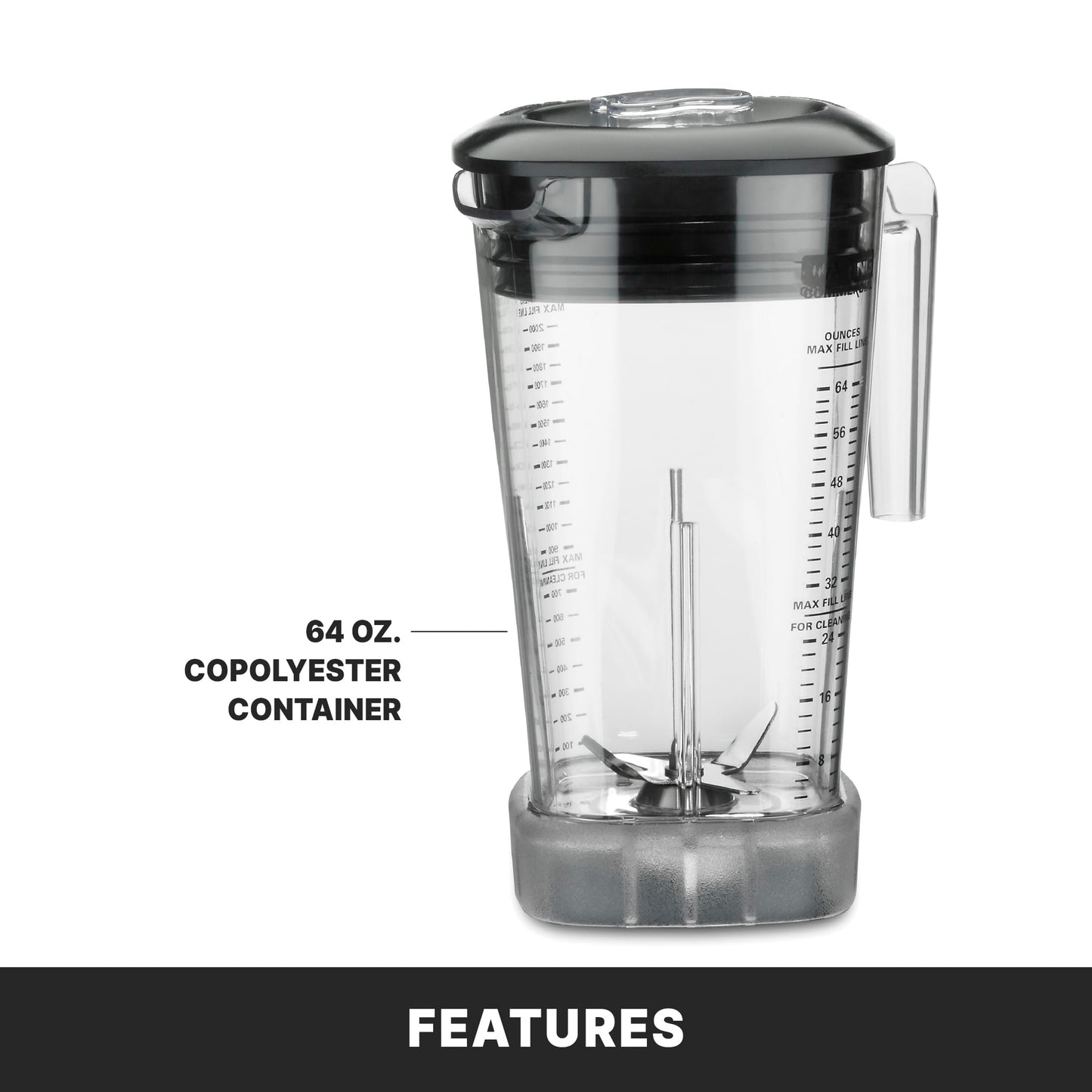 Waring Commercial MX1200XTX 3.5 HP Blender with Variable Speed Dial Controls and a 64 oz. BPA Free Copolyester Container, 120V, 5-15 Phase Plug