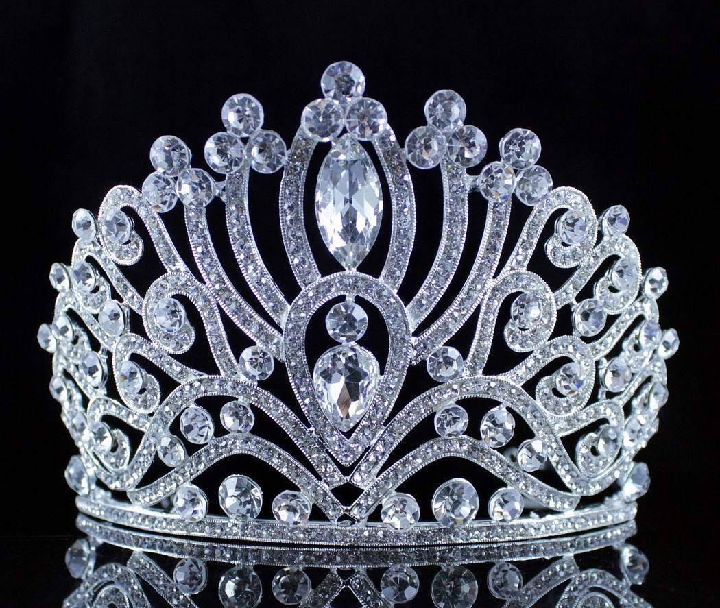 TWINKLING CLEAR WHITE AUSTRIAN CRYSTAL RHINESTONE TIARA CROWN WITH HAIR SIDE COMBS HAIR JEWELRY BRIDAL PRINCESS QUEEN COSTUME WE