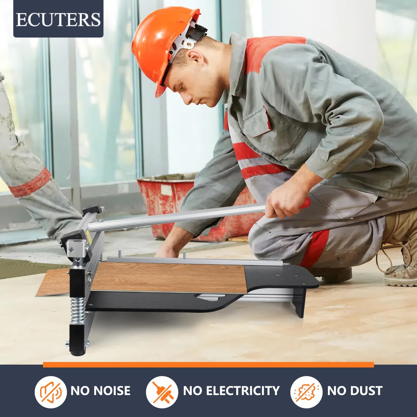 13“ Laminate Floor Cutter, ECUTERS Cutting 17mm 12mm Thick Floors Heavy Duty Vinyl Floor Plank Cutter, Portable Angle Length Cutting Flooring Tools - Engineer Wood Parquet LVP LVT SPC WPC