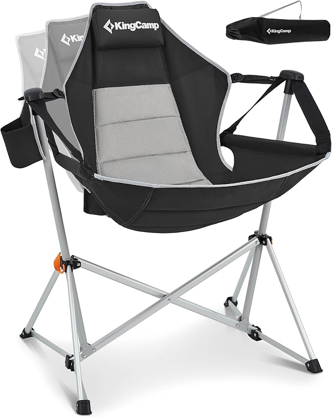 KingCamp Hammock Camping Chair, Swinging Portable Folding Camp Chairs for Adults Max 400lbs Heavy Duty Foldable Oversized ...
