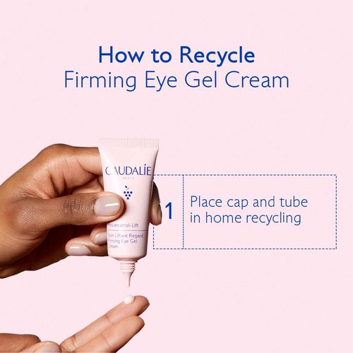Caudalie Resveratrol-Lift Firming Depuffing Eye Gel Cream with Peptides, Hyaluronic Acid, and Vegan Collagen I - 15 mL