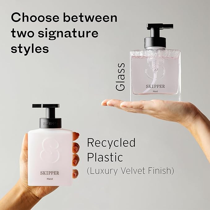 Tirtyl Skipper Hand Wash Single Kit - 1 Recycled Plastic Foaming Dispenser + 3 Tablet Refills (3x 8 fl oz bottles of soap) - Variety Fragrances