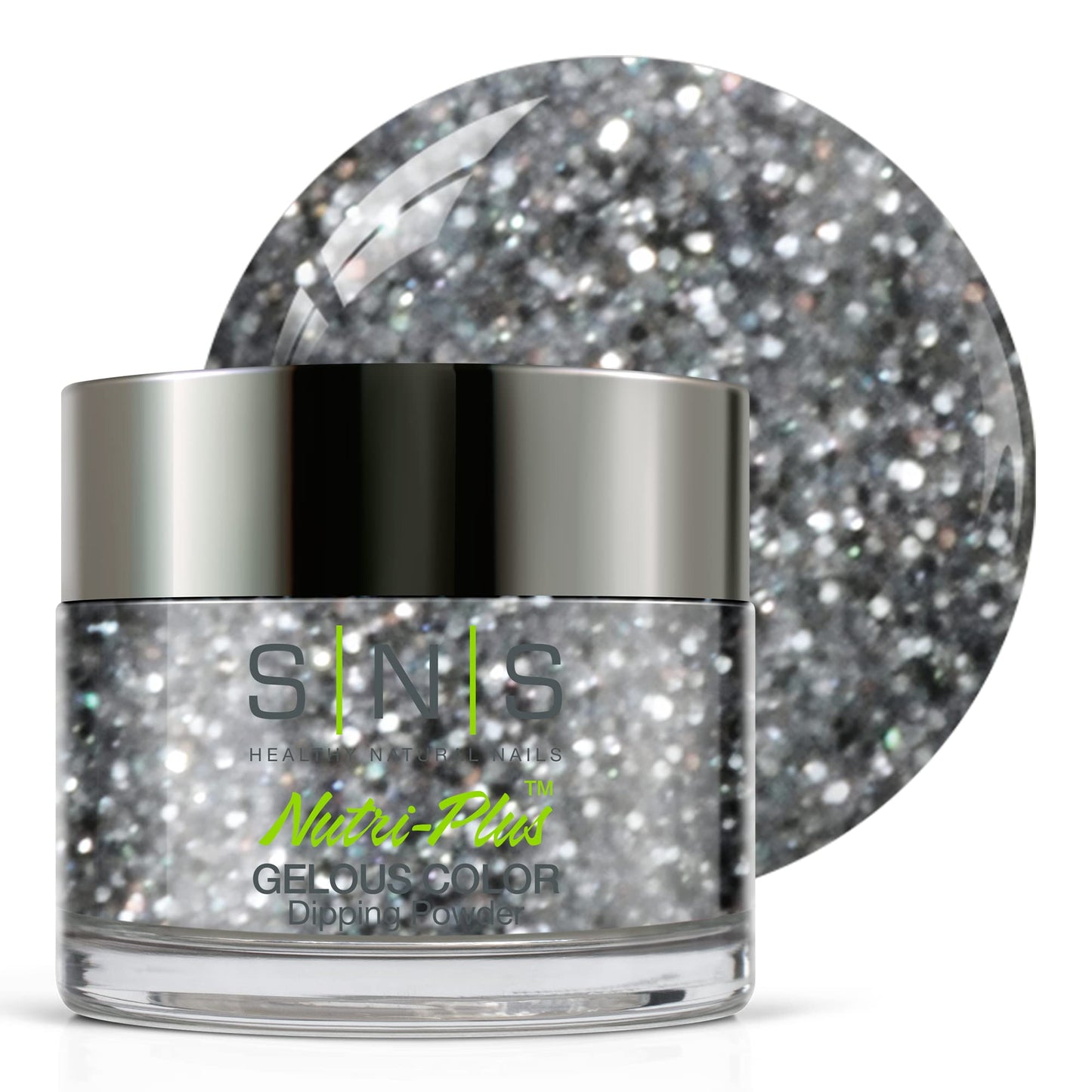 SNS Nail Dip Powder, Gelous Color Dipping Powder - Alaskan Cruise (Gray Metallics/Silver, Glitter) - Long-Lasting Dip Nail Color