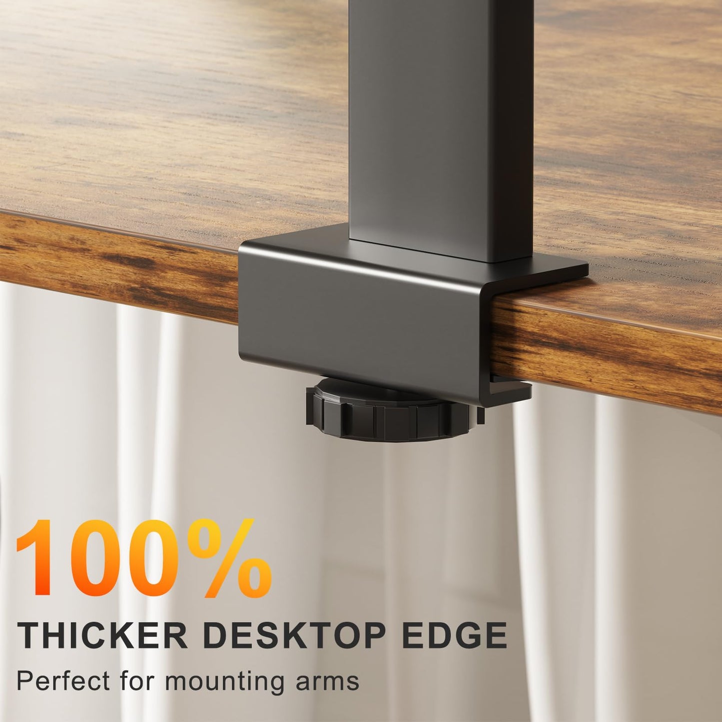 WALKINGDESK 48x24 Inches Whole Piece Electric Standing Desk, Seamless One Piece Height Adjustable Sit to Stand up Desk for Home Office, Ergonomic Computer Workstation, Rustic Brown