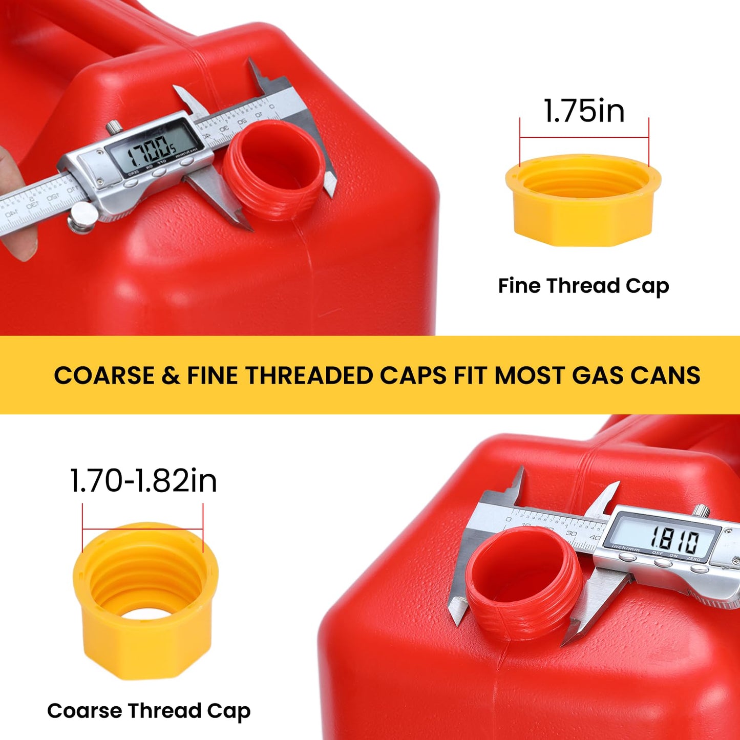 Upgraded Gas Can Spout Replacement, 3-Pack Gas Can Nozzle Leak-Proof Design, with Flexible 8.1-inch Long Spouts Easy Pour, Fuel Can Vent Caps, Drill Bit, Fit for Most 1/2/5/10 Gal Plastic Gas Cans