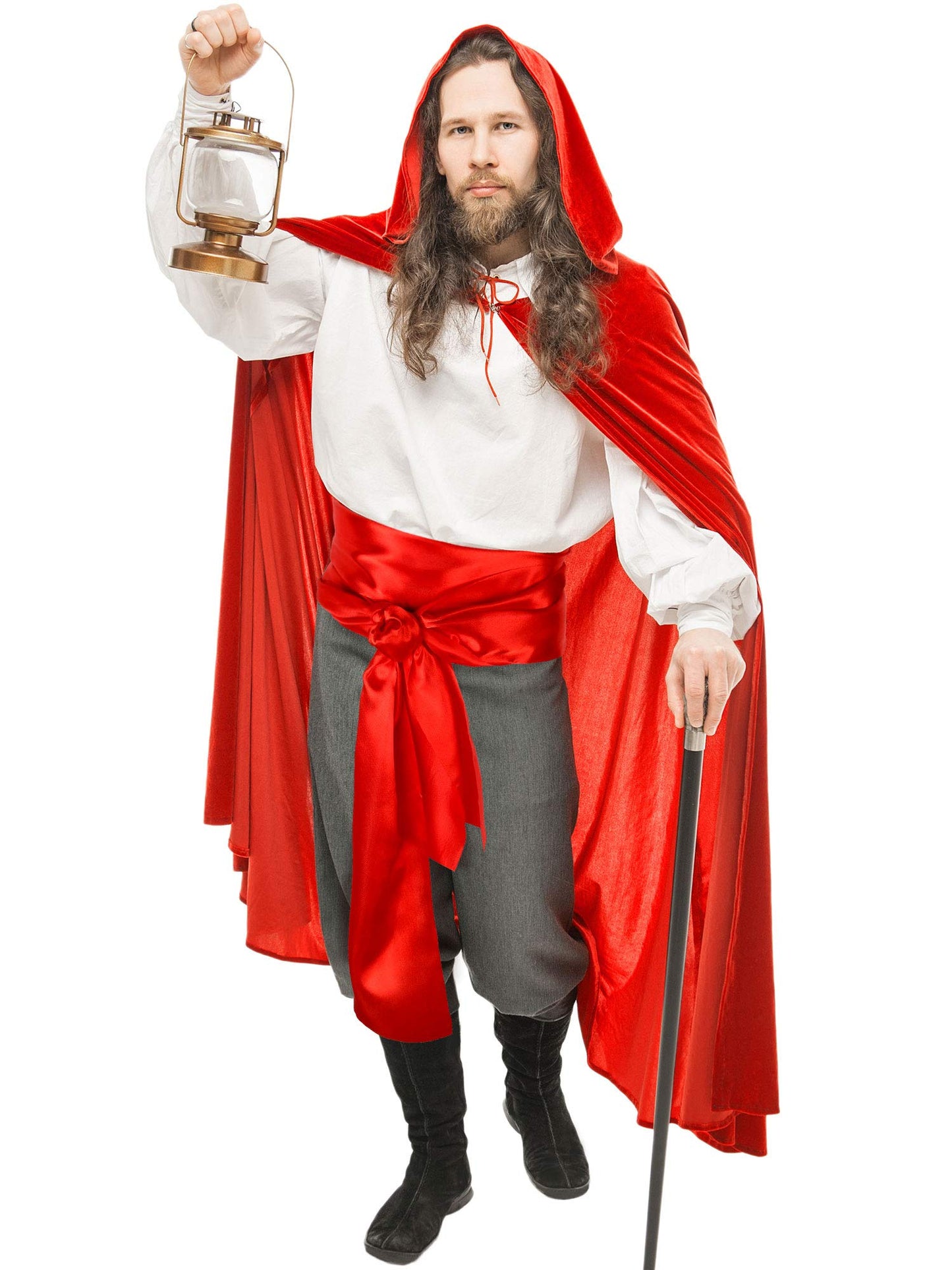SATINIOR 2 Pieces Pirate Costume Men Women Satin Head Scarf Hat Pirate Costume Accessories for Party (Vermeil Red)