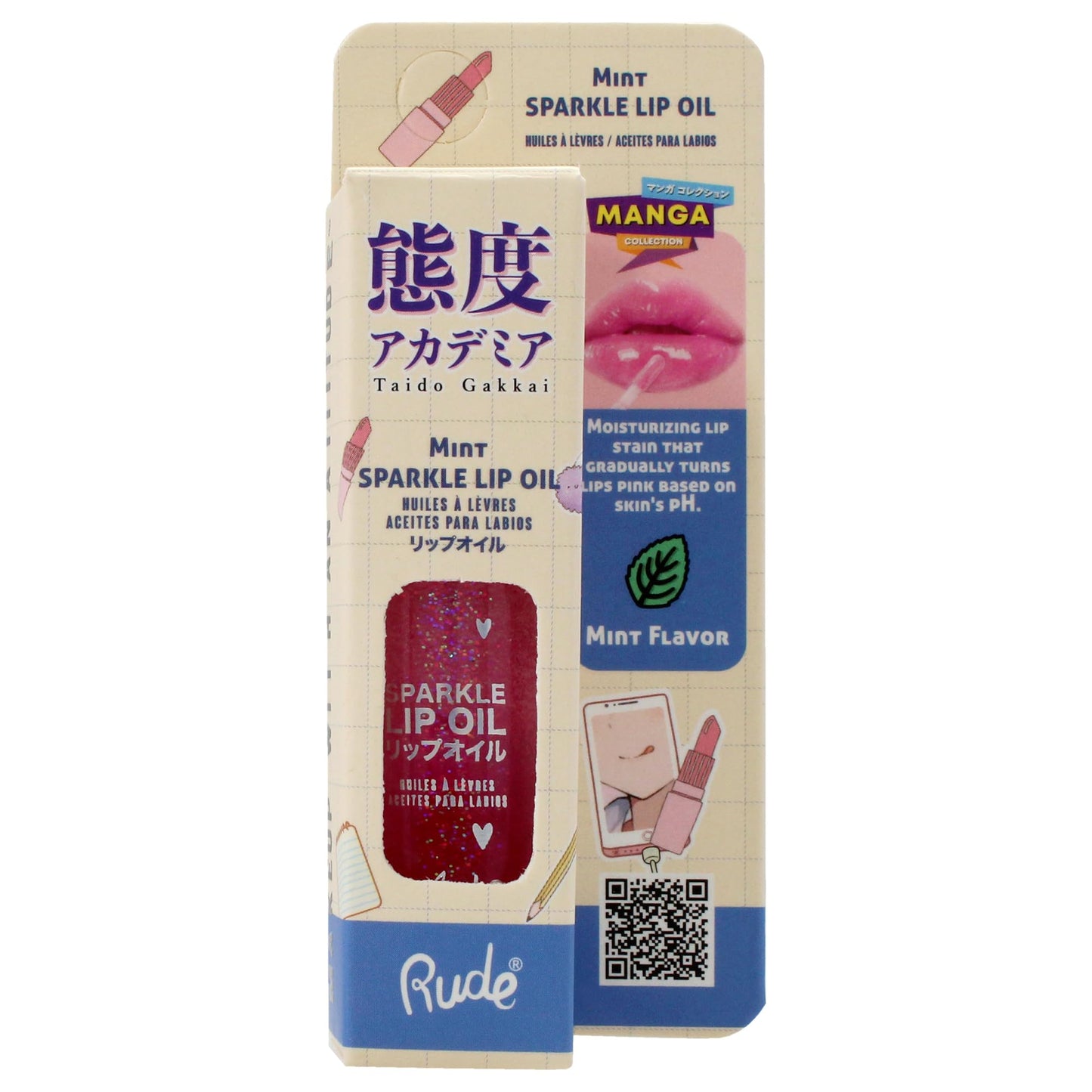 Manga Collection Manga Sparkle Lip Oil - Mint by Rude Cosmetics for Women