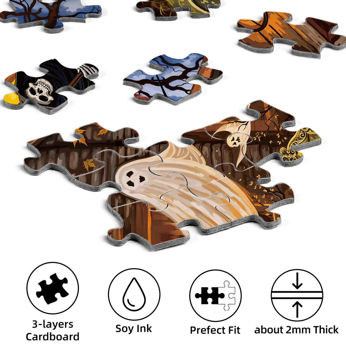 Hopgo 500 Piece Puzzles for Adults, Halloween Puzzle 500 Pieces for Family Game, Horror Haunted House Puzzle for Halloween Midnight, Great Gifts for Puzzles Lovers 20"x14.2"