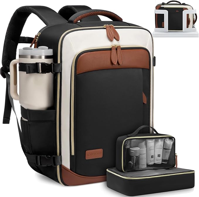 LOVEVOOK 40L Travel Backpack for Women, Carry On Backpack with 3 Packing Cubes,TSA Personal Item Travel Bag Airline Approv...