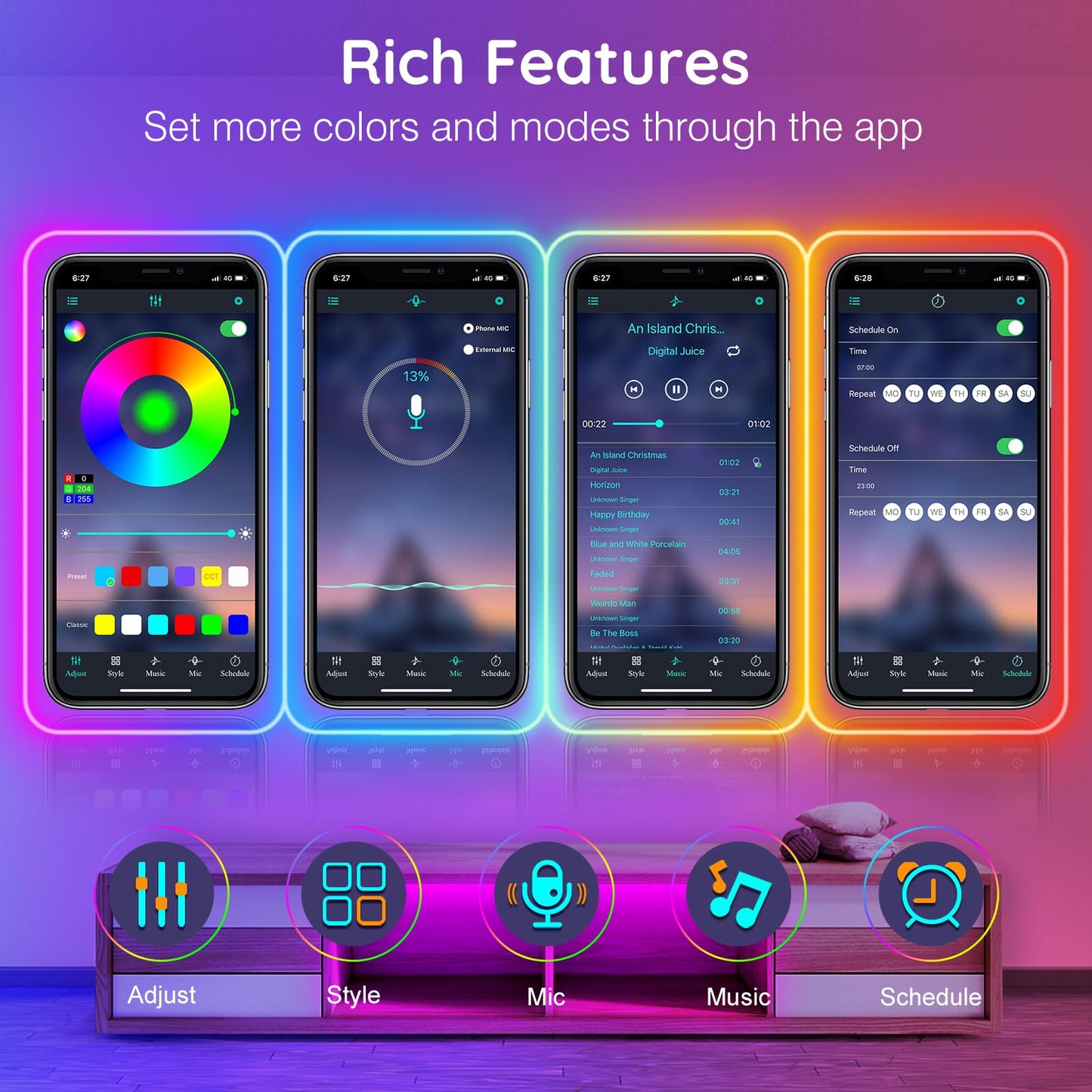 AILBTON 150Ft Neon Rope Lights,Flexible Led Rope Lights Control with App/Remote,Multiple Modes Music Sync Gaming RGB Led Neon Lights for Bedroom Outdoor