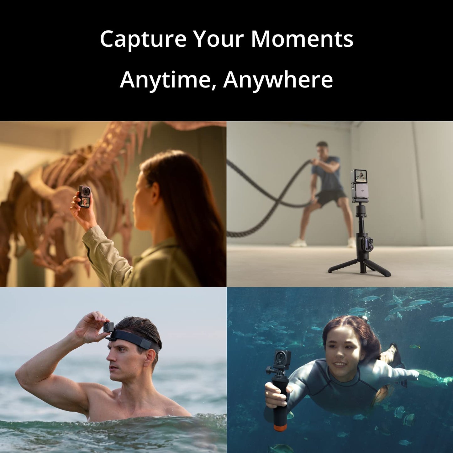 Dji Action 2 Dual-Screen Combo (32Gb) Without Magnetic Protective Case, 4K Action Camera With Dual Oled Touchscreens, 155 Fov, M