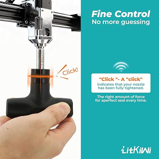 1.5Nm Nozzle Torque Wrench for 3D Printer Nozzle Changing,One-Handed Quick Nozzle Change,Works on 6mm & 7mm & 8mm nozzles,Correctly Seals Nozzle onto The Hot Block