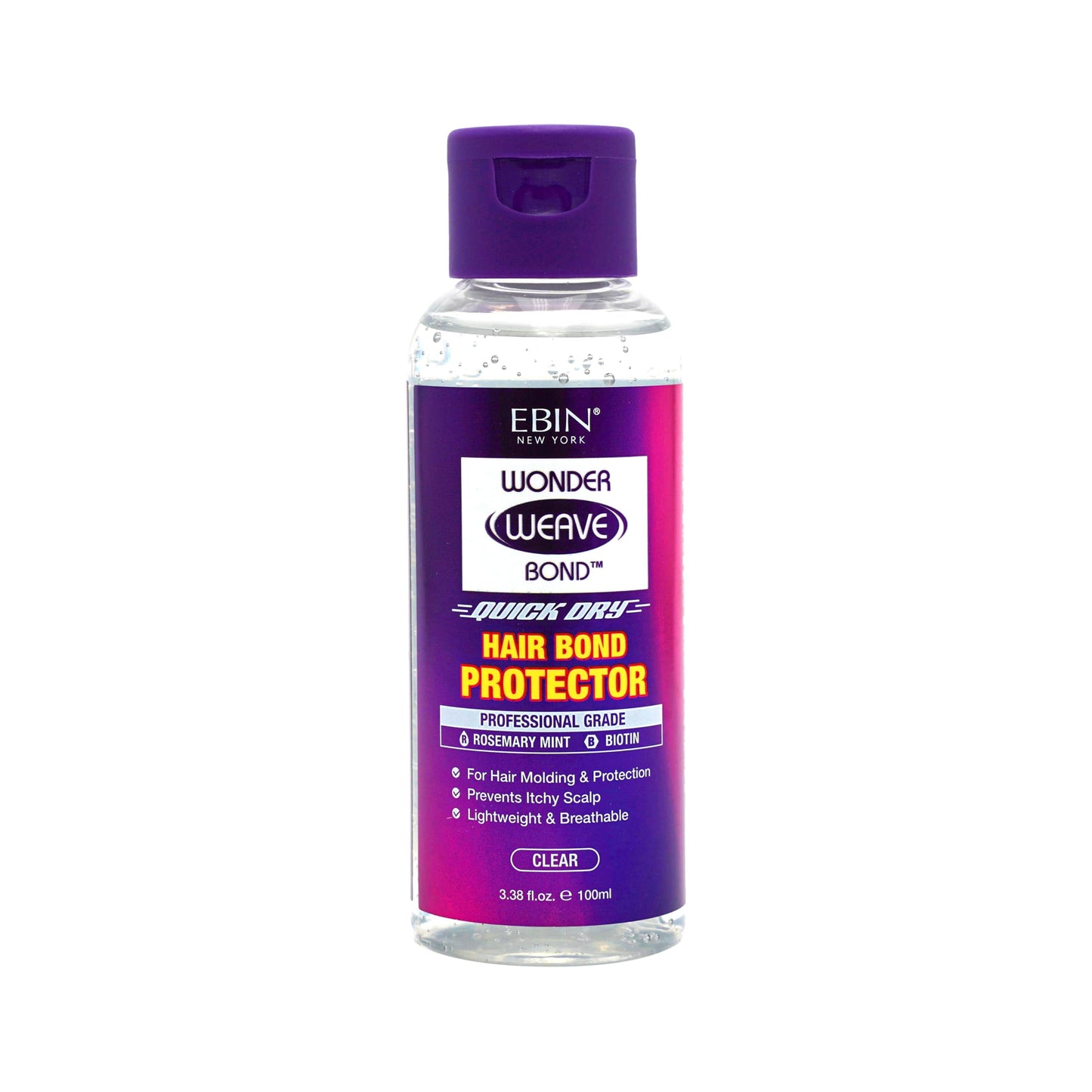 EBIN NEW YORK Wonder Weave Bond Hair Protector (Clear) 3.38 Fl Oz - Quick Dry Protective Shield for Quick Weave - Lightweight, R