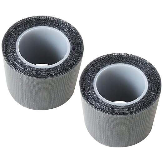 Heavy-Duty 2" x16.5' Screen Repair Tape 2-Pack, Black Fiberglass Mesh for Invisible Mends on Window & Door Screens