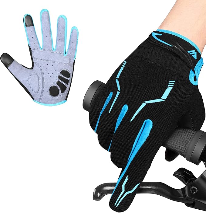 WESTWOOD FOX Cycling Gloves for Men - Full Finger BMX & Mountain Bike Gloves with Touchscreen, MTB, Padded Anti-Slip Grips...
