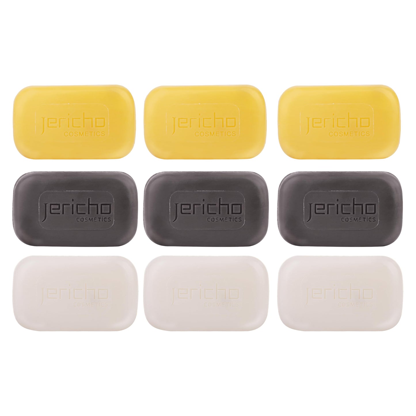 Jericho Dead Sea Soap Bar Variety Pack - 9 Bars (Cleansing Salt, Dead Sea Sulfur, Dead Sea Mud) - Mineral-Rich Face & Body Soaps