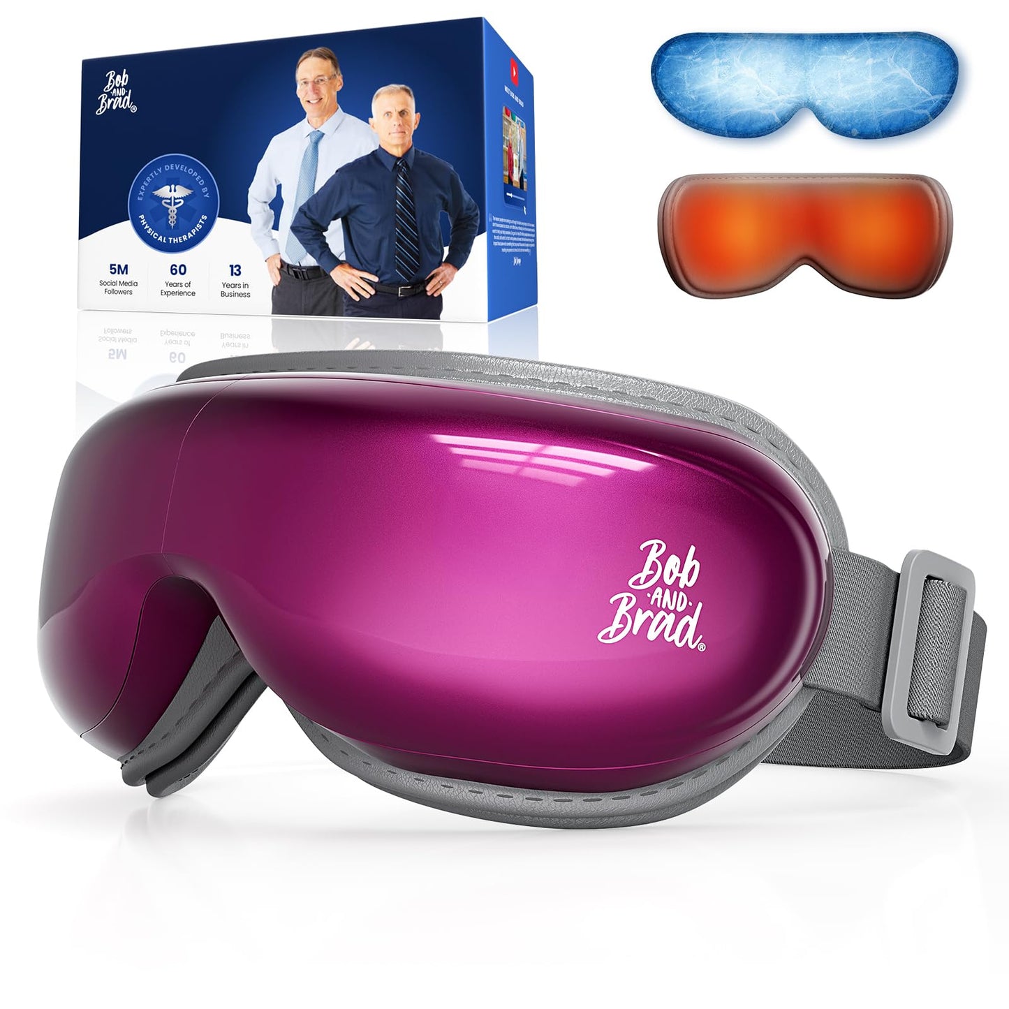BOB AND BRAD Eye Massager with Heat and Cooling, EyeOasis 3 Eye Mask for Migraine FSA Eligible/HSA Eligible, Heated Face Massager for Dry Eye Strain Eye Relief, Temple Massagers for Stress Relief