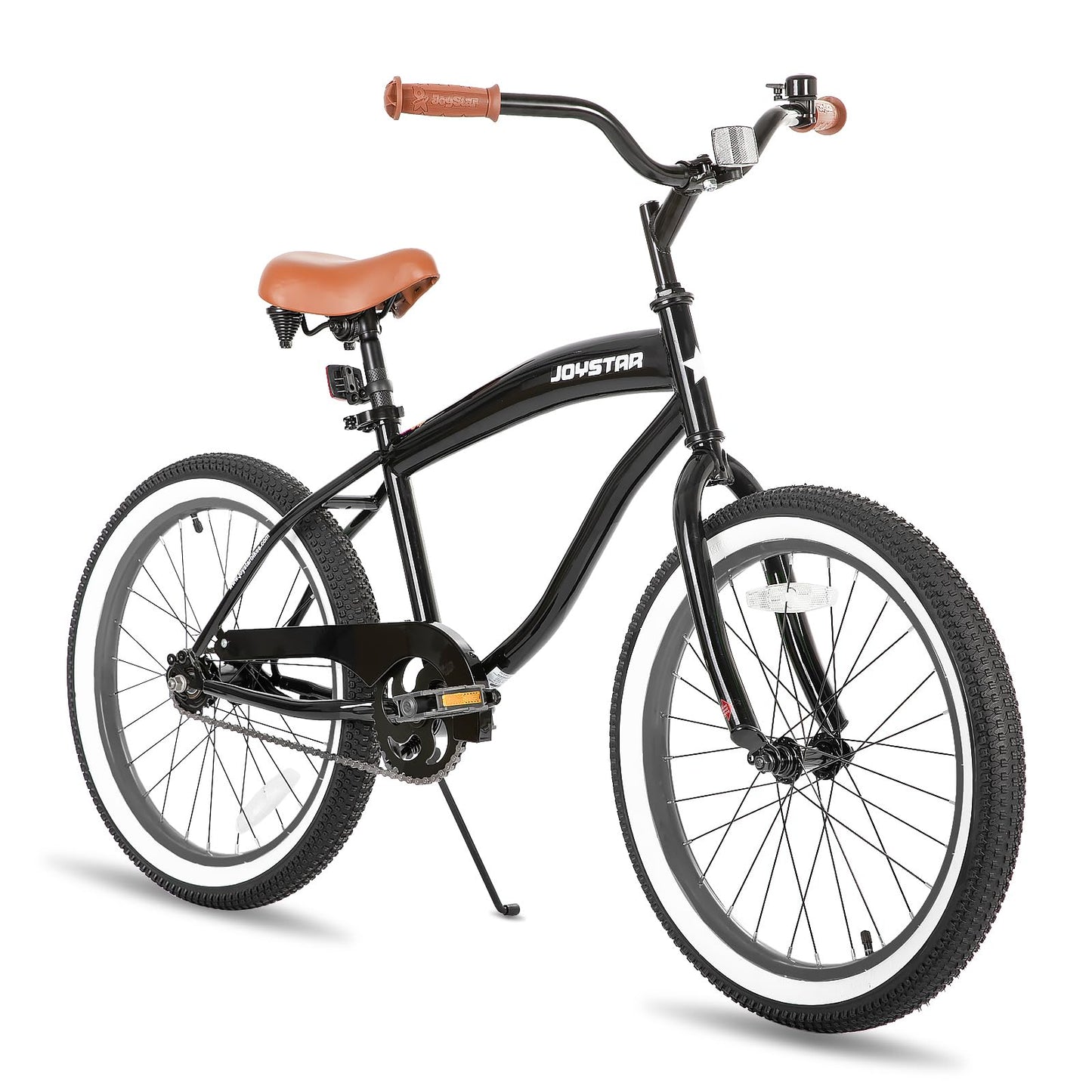 JOYSTAR 20 Inch Kids Beach Cruiser Bike with Coaster Brake for Ages 7-10 Years Old Girls and Boys Single Speed 20 Inch Kids Bike Black Gray