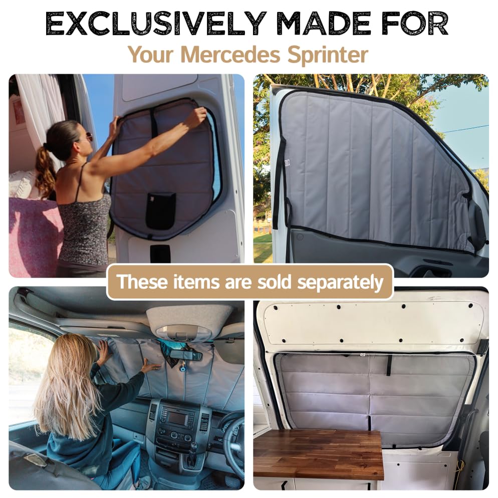 Living in a Bubble Insulated Blackout Windshield Cover for Mercedes Sprinter NCV3 & VS30, 2007-Current. Vanlife Must Have,...