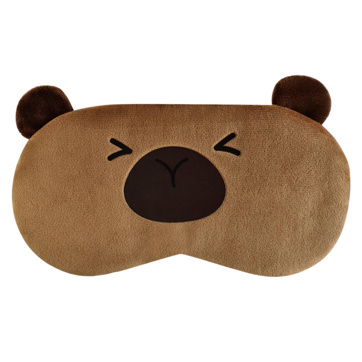 Ulbemoll Cute Capybara Sleeping Mask, Soft Fluffy Plush Blindfold Funny Novelty Animal Sleep Mask Eye Cover Eyeshade for Kids Girls Boys Women Men Night Nap Travel Meditation (Brown, Capybara)