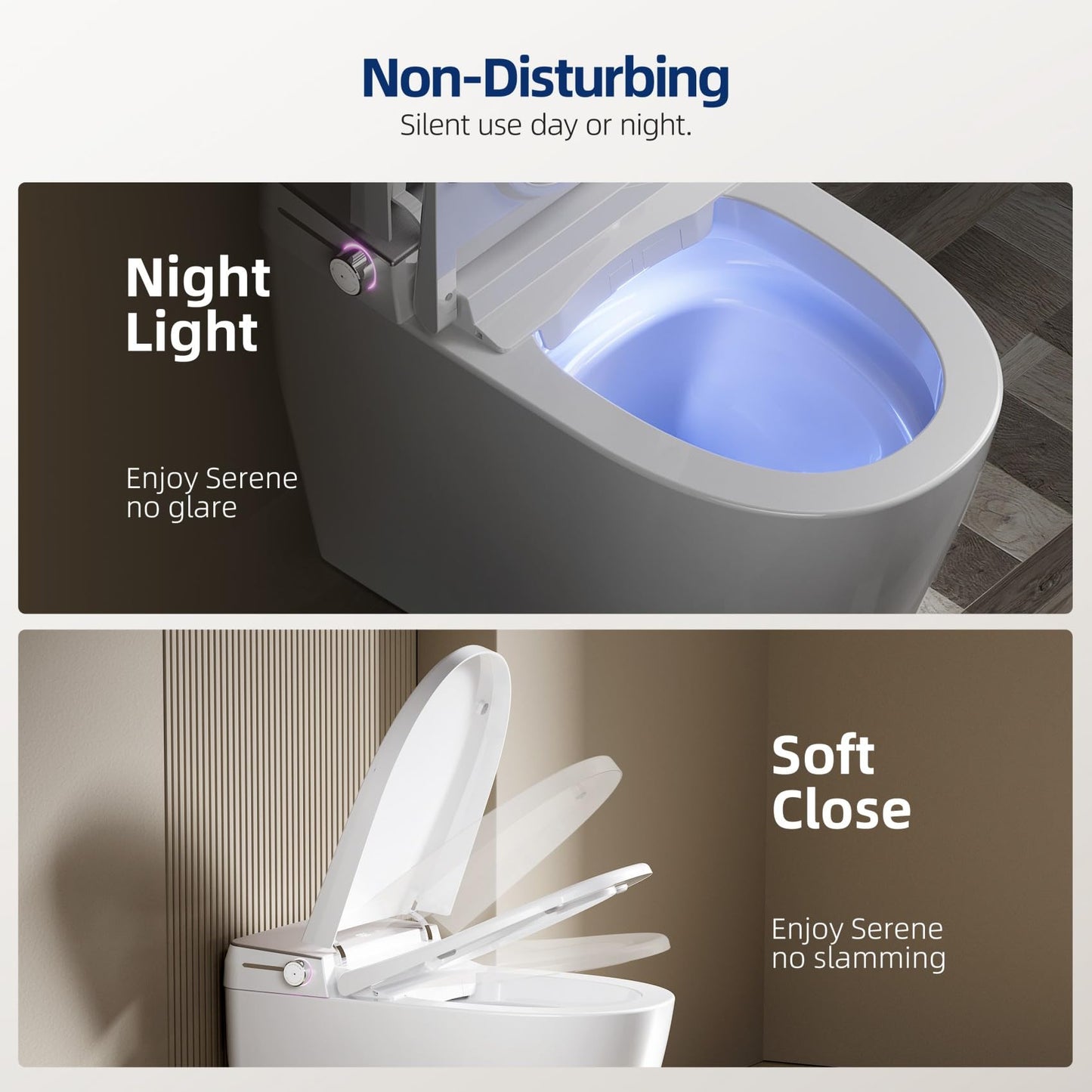 RekeSmt Smart Toilet with Bidet Built in - Electric Bidet Toilet with UV-C Light, Foot Sensor Operation, Auto Flush, Heated Seat, Instant Warm Water, Air Dryer, 1.06 GPF One-Piece Toilet