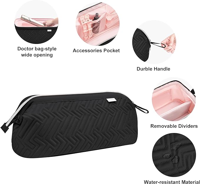 Leudes Hair Tools Travel Bag for Shark Flexstyle Carrying Case Portable Shark Hair Air Wrap Dryer Case Waterproof Dustproof Flat Curling Iron Travel Organizer (Black)