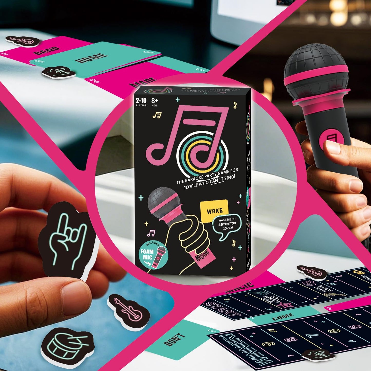 Dukars Battle Karaoke Game, The Music Party Card Game, 2-10 Players Family Karaoke Games - Great for Adult and Family Game Nights (Family Edition)