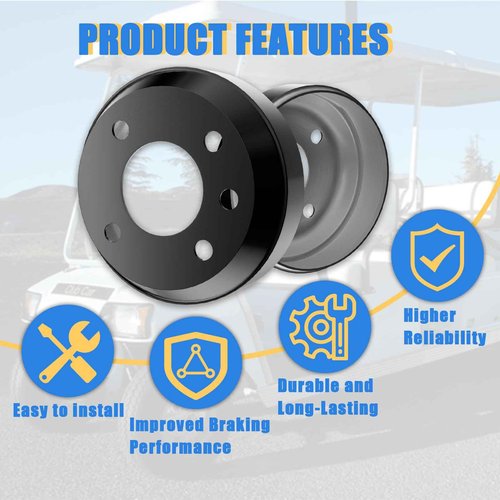 CartClan Golf Cart Brake Drums/Hub & Brake Shoes Spring Kit Suitable for Golf Cart Club Car DS 1981-1994, Replacement Part OEM#: 1011137, 101816301, 101146302
