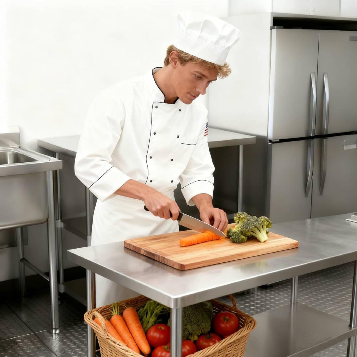 Okeyolive Stainless Steel Work Table 18 x 36 Inch, NSF Commercial Prep Table with Undershelf, Heavy Duty Food Prep Workstation