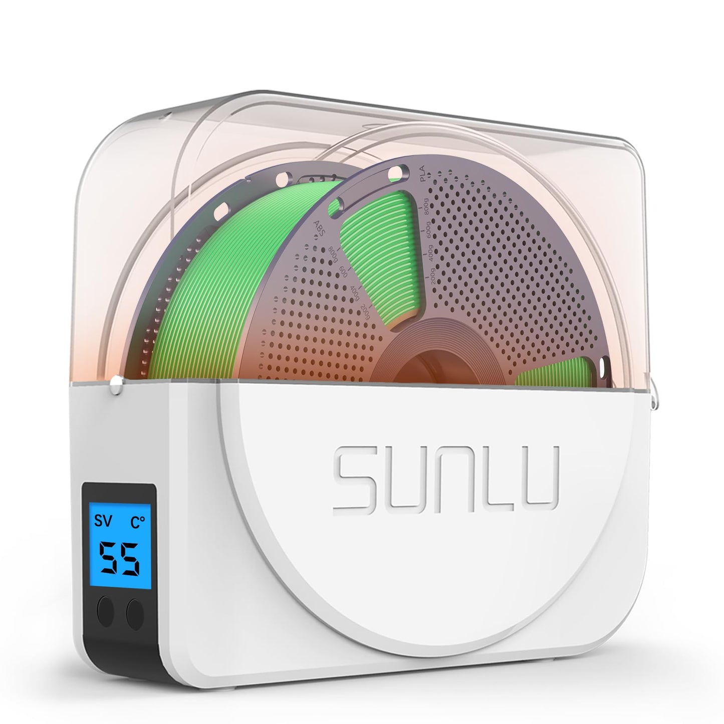 SUNLU Official Filament Dryer S1 Plus, Built-in Circulation Fan, 3D Printer Filament Drying Box and Storage Box fo PLA PETG ABS Filament 1.75 2.85 3.00mm, S1 Plus White