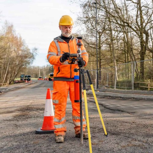 Aluminum Bipod for Surveying Poles | Adjustable Telescoping Legs with Thumb Release | Universal 1"-1.5" Pole Compatibility(Yellow)
