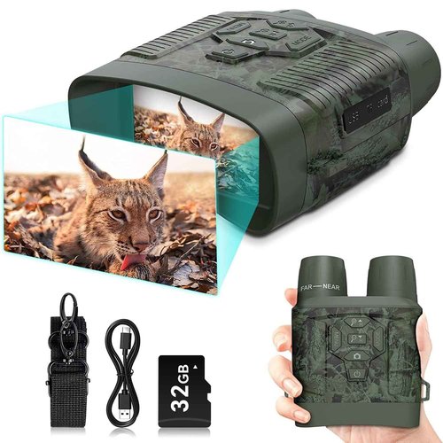 Night Vision Goggles, Profey 4K Night Vision Binoculars for Adults, Rechargeable Night Vision Goggles for Hunting & Security, 32GB TF Card to Save Photo, Video, Best for Hunters