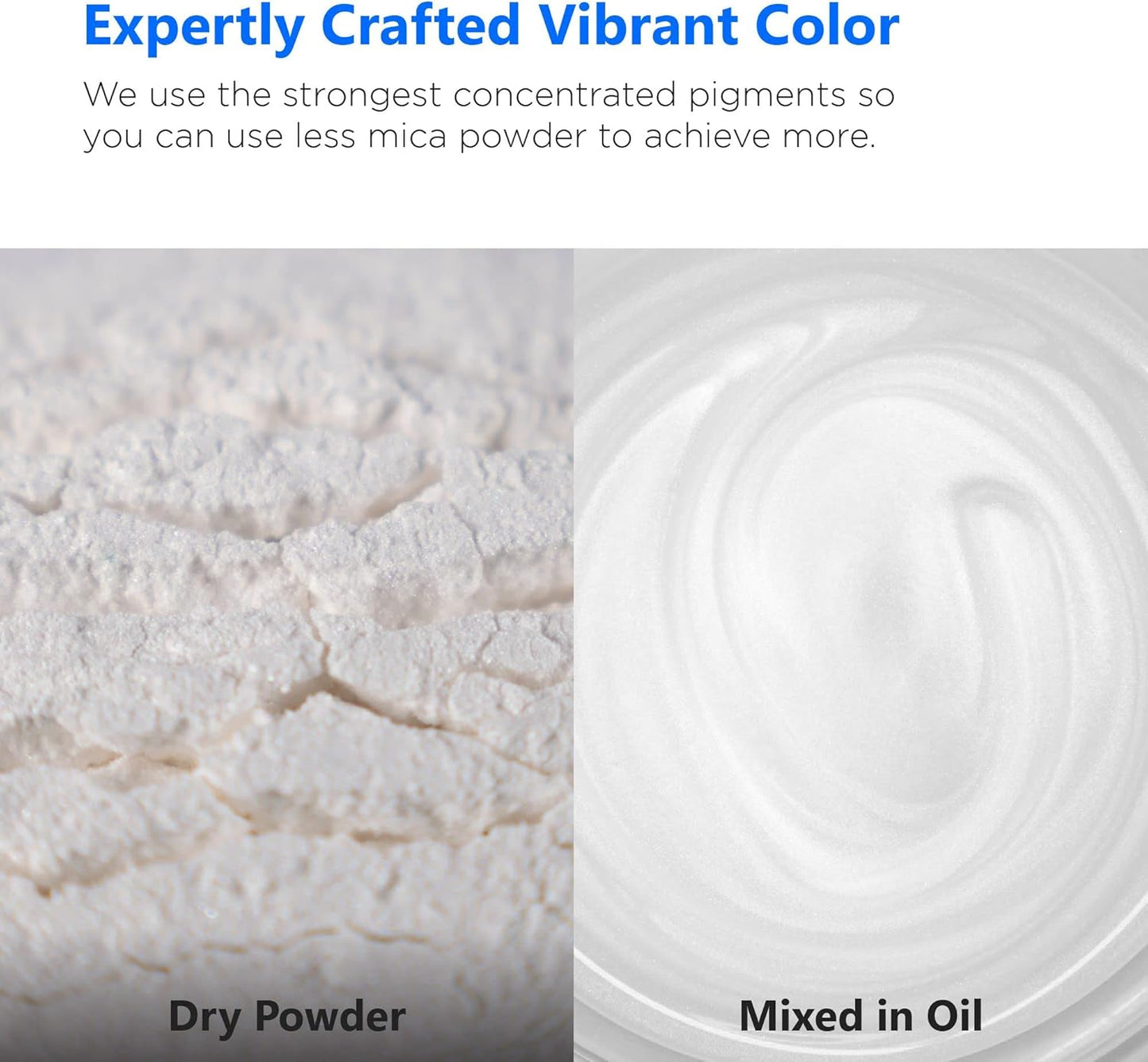 Rolio Premium Mica Powder - Noble White (50G / 1.76oz) - 1 Jar of White Pigment Powder for Epoxy Resin, Dye, Soap Making, Nail Polish, Paint, Candle Making, Bath Bombs, Slime