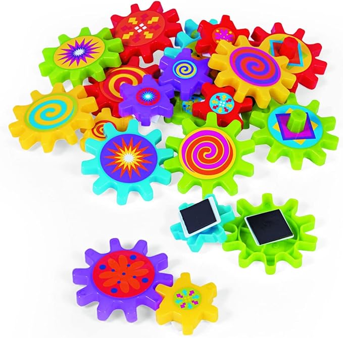 Fun Express Magnetic Gear Building Toys 22 Pieces - Educational STEM Learning Toys for Kids Ages 4-8 | Spinning Gears for ...