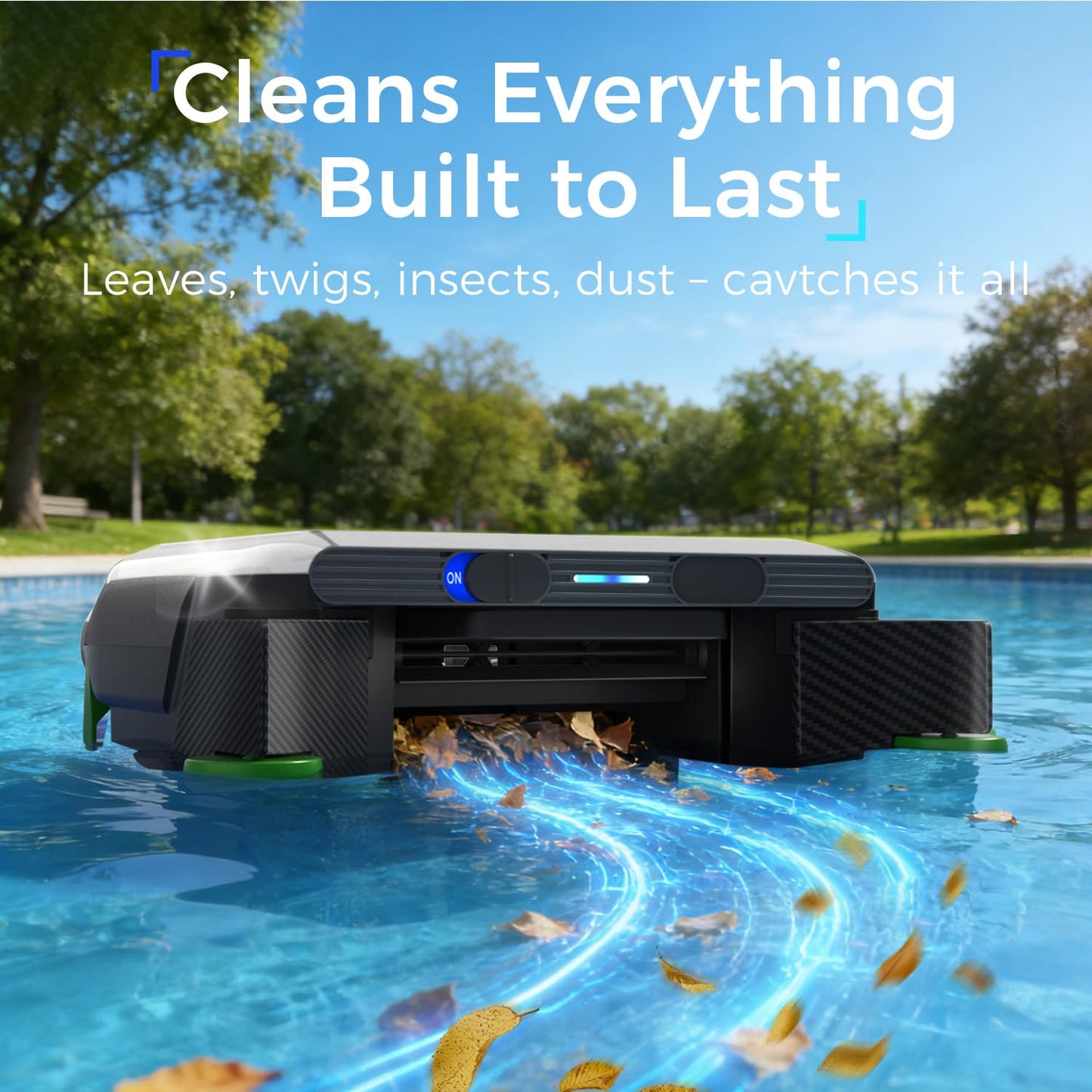 Solar Powered Pool Skimmer Robotic, Automatic Pool Surface Cleaner with APP Support, 24/7 Continuous Cleaning, Dual Charging Modes, Shallow Water Safeguard, Ideal for Above Ground & Inground Pools