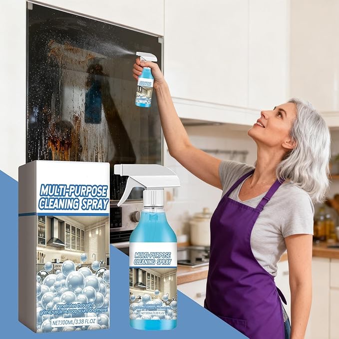 Grease Remover Kitchen, Multi-Purpose Cleaning Degreaser Spray, 100ml, Grime Cleaner, Appliance Stain Remover, Countertop Shine Spray, For Window Glass, Bathroom Toilet Furniture Office