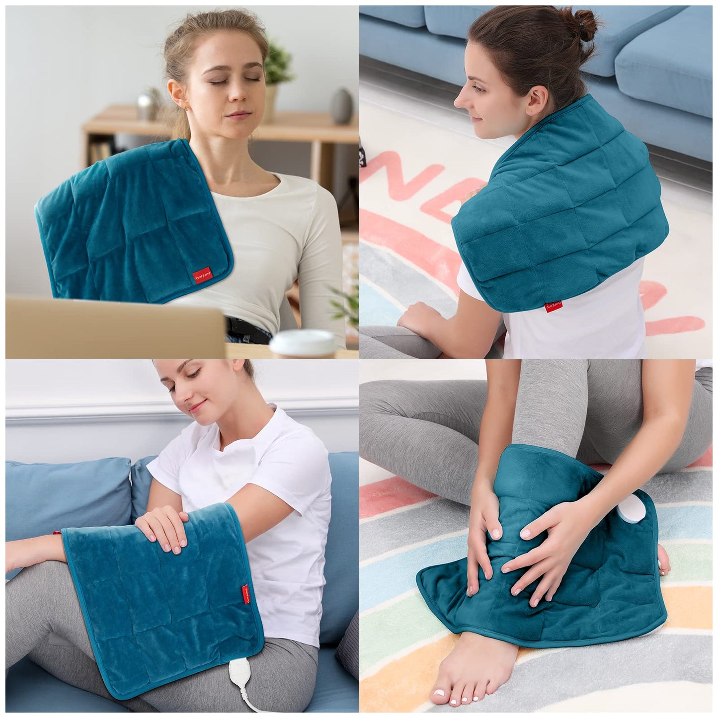 Comfytemp Weighted Heating Pad for Back & Period, FSA Eligible Electric Heat Pad, Valentines Day Birthday Gifts for Mom Dad Women Men, 2.2 lb HSA Approved Neck Shoulder Heated Pad, 2H Auto-Off, 12x24