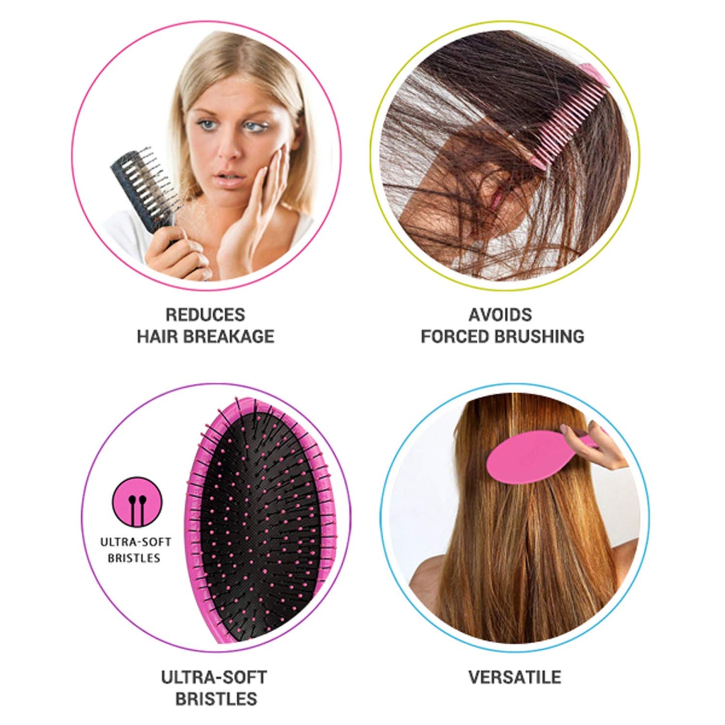 Wet Brush Pro Detangler Swift Strokes Swirling Skies - Detangling Brush Pink - 1 Professional Detangling Brush Unisex