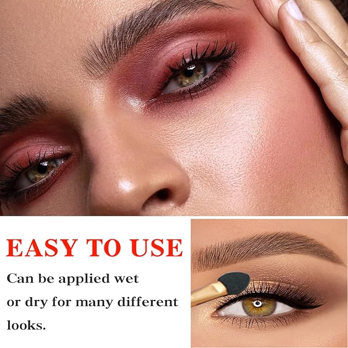 12 Shades Nude Matte Eyeshadow Palette,Shimmer Naked Eyeshadow Palette,Eye Shadow Palette Natural Flash Waterproof Durable Smoked Professional Makeup Palette With Brush(Pearl)