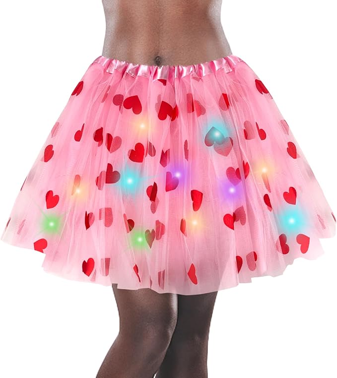Women's LED Tutu Skirt Light Up Tutus Layered Tulle Ballet Skirt Sparkly Sequin Tutu Costume for Halloween Party Carnival