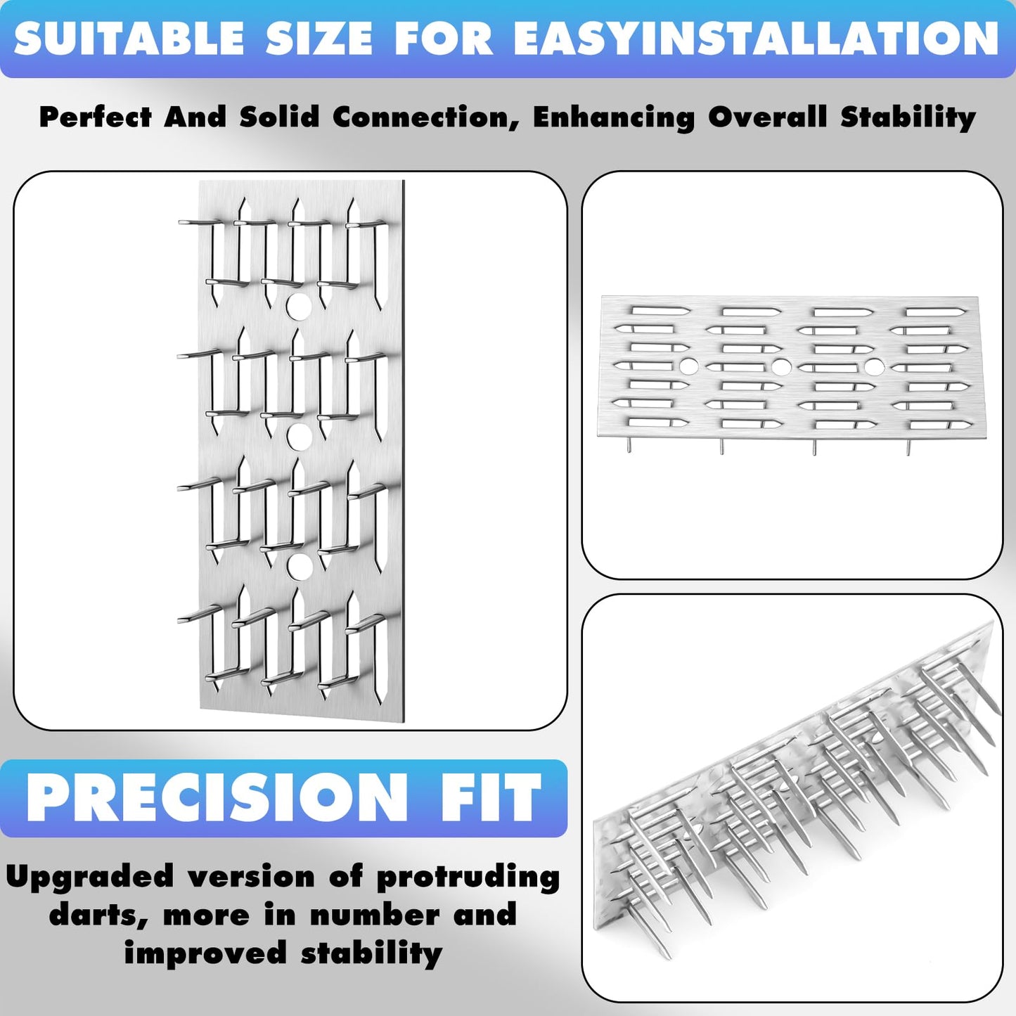 Blulu 25 Pcs Push-On Impaler Wall Mounting Clips Surface Mount Impaler Clips, Acoustic Panels Galvanized Steel Quick Installatio